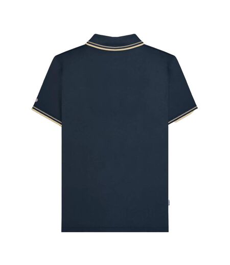 Polo Motif/style Rayure Contrastée Sur Bord Homme Bleu Marine Foncé Lambretta