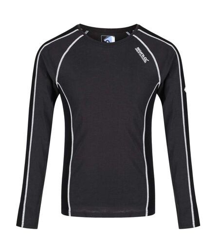 Great outdoors mens beru base layer shirt ash/black Regatta