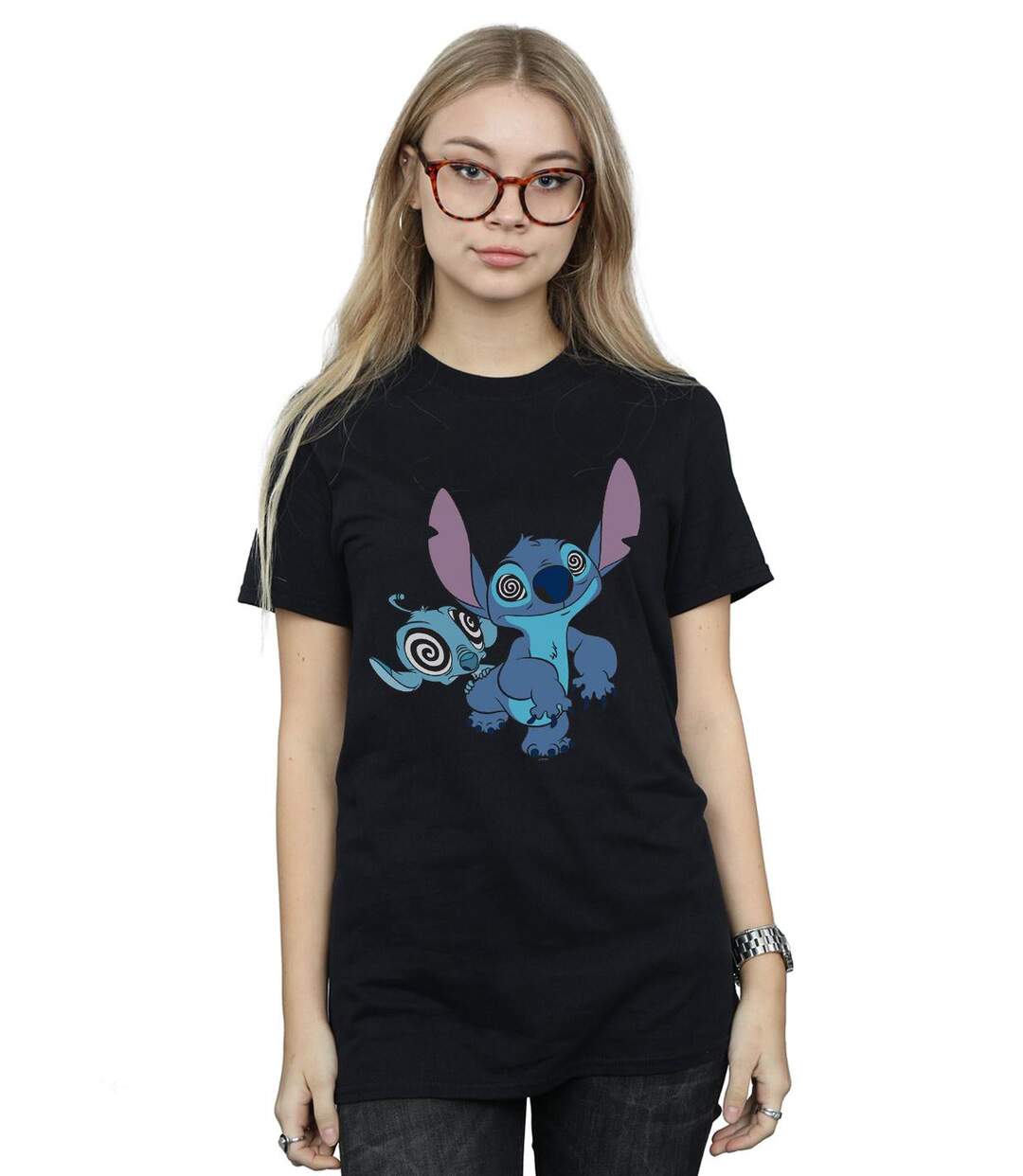 Disney - T-shirt LILO AND STITCH HYPNOTIZED - Femme (Noir) - UTBI17240-2