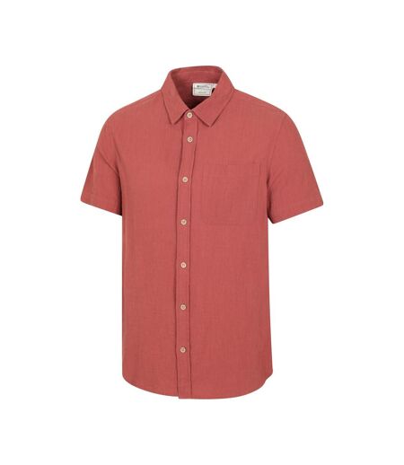 Chemise Manches Courtes Motif/style Texturé Palm Homme Rouge Pastel Mountain Warehouse