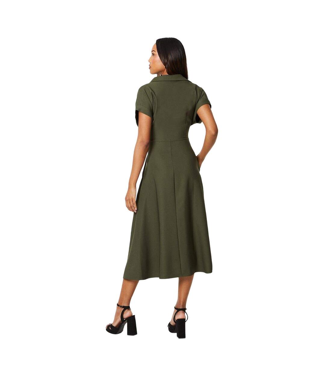 Robe mi-longue femme vert kaki Principles-2