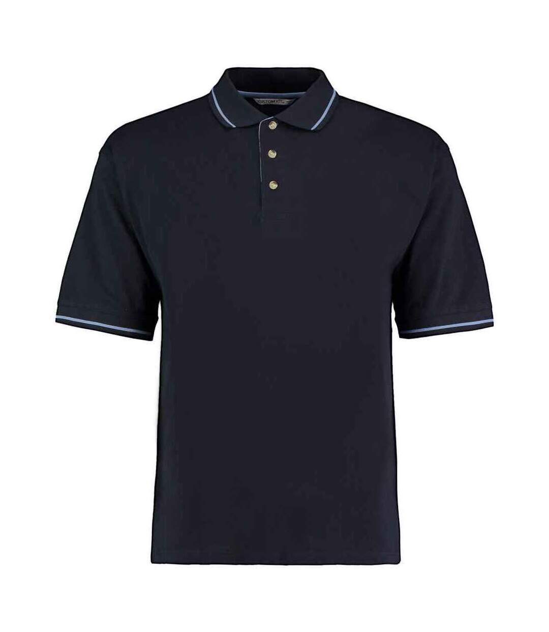 Mens polo shirt navy/light blue Kustom Kit