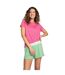 Womens/ladies Fresh & Fruity Jersey Rainbow Striped Shorts Green PJ Salvage-1