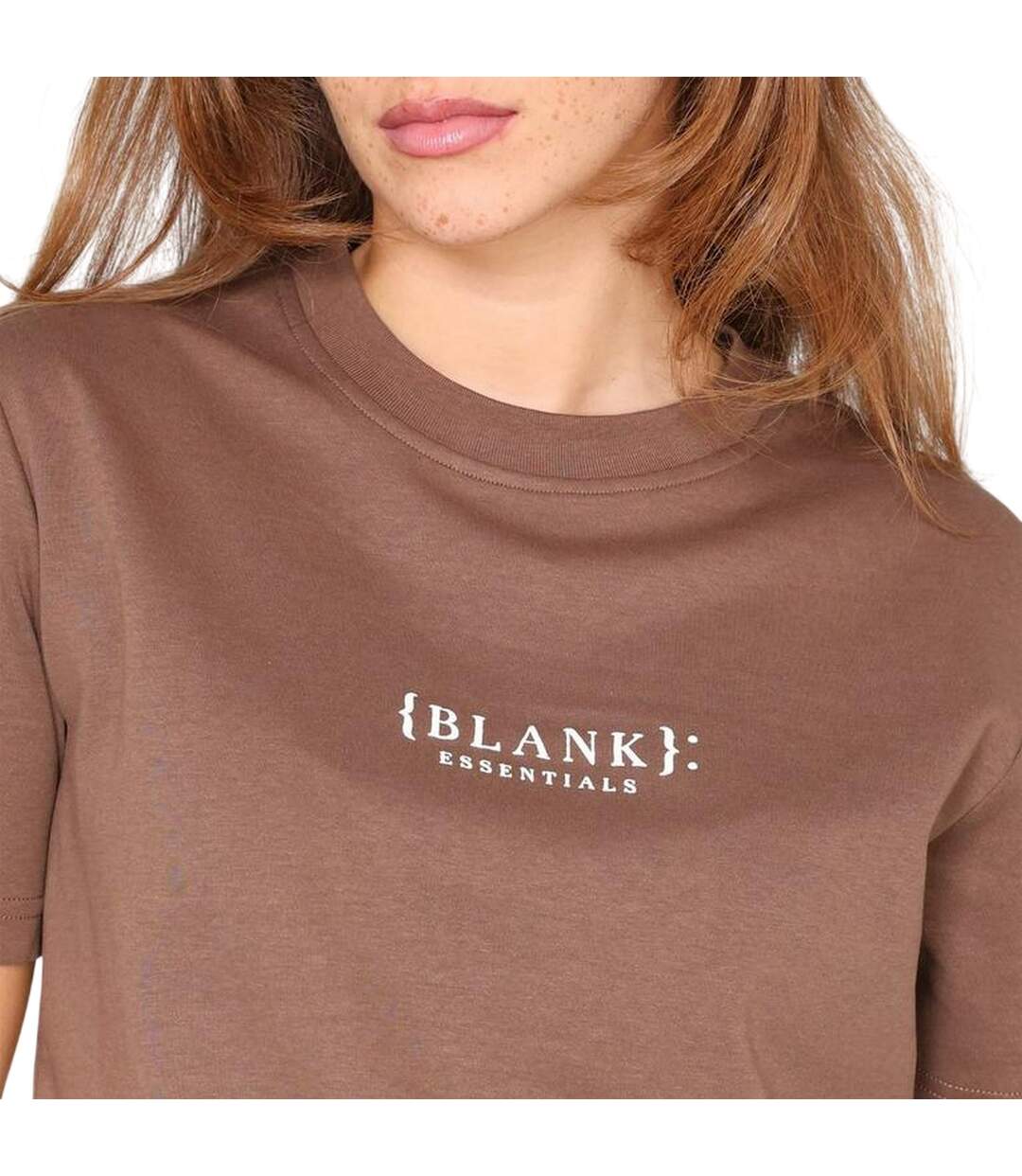 Womens/ladies Essentials Logo Boyfriend T-shirt Earth Brown Blank Essentials-4