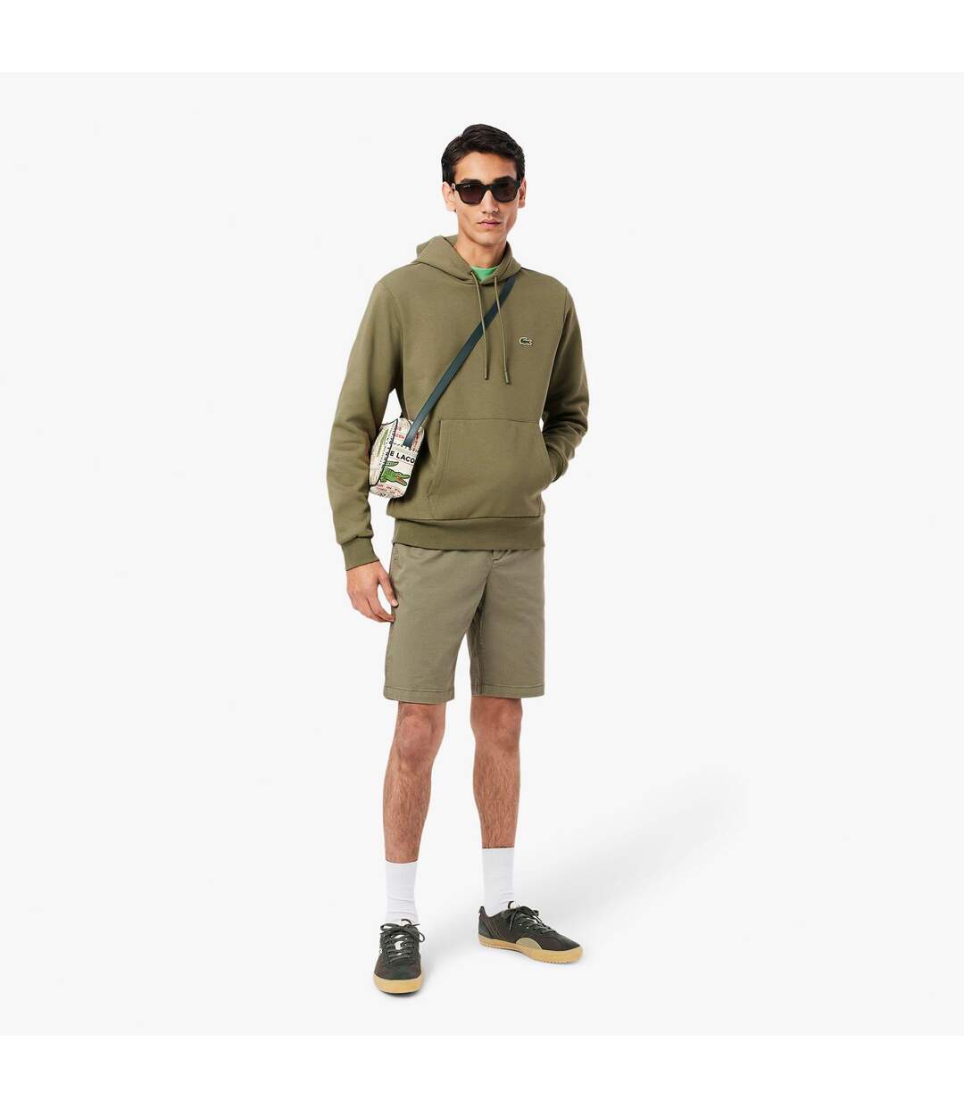 Mens Organic Cotton Hoodie Green Lacoste-4