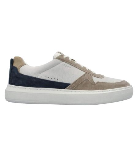 Mens u deiven leather trainers sand/white Geox