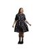 Womens/ladies Pirate Smock Dress Black The Goonies-1