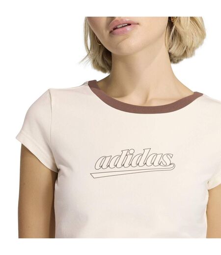 T-shirt Motif/style Contour Du Logo Femme Beige Foncé Adidas