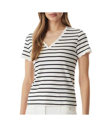 T-shirt rayures ecru/marine femme morgan diego