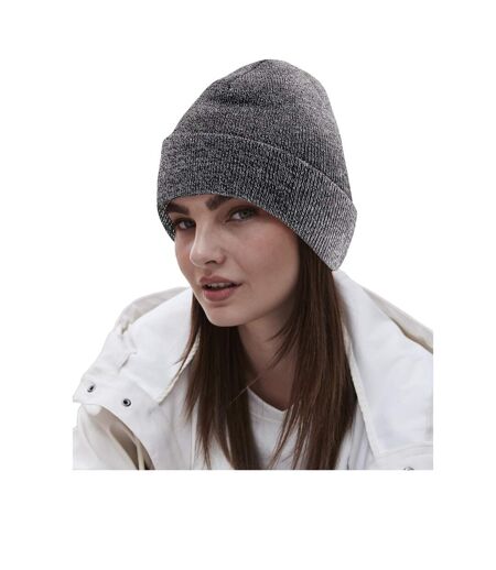 Bonnet À Manchettes Original Pour Adultes, Unisexe Gris Foncé Chiné Beechfield