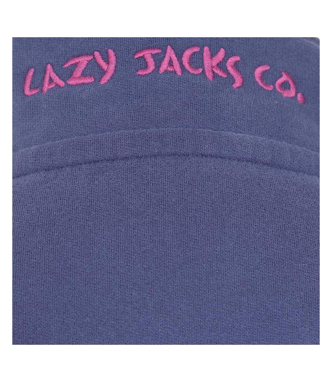 Womens/ladies Striped Button Neck Sweatshirt Multicoloured Lazy Jacks-4