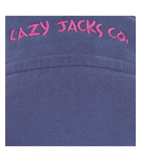 Womens/ladies Striped Button Neck Sweatshirt Multicoloured Lazy Jacks