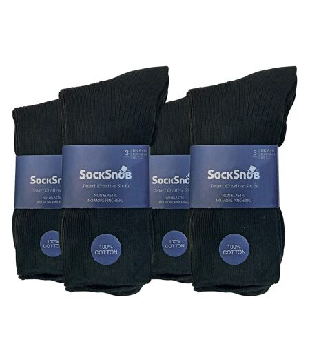 Sock Snob 12 Paires Homme Chaussettes Coton Unies | Chaussettes Sans Elastiques