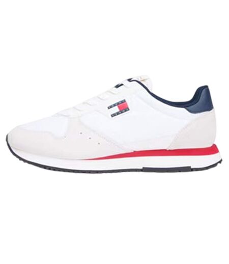 Mens Runner Leather Trainers Red White Blue Tommy Jeans