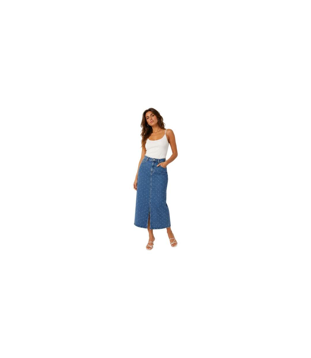 Jupe Mi-longue Tessa Femme Bleu Vero Moda-1