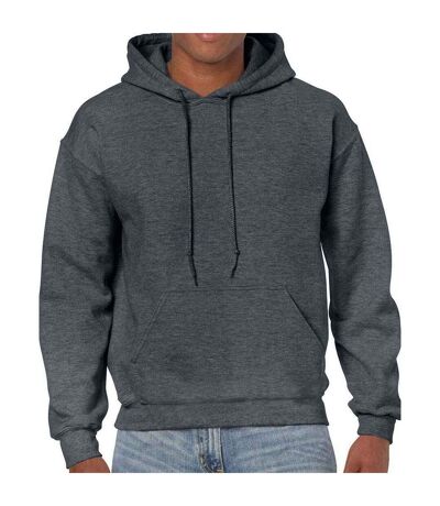 Sweat à capuche adulte gris foncé chiné Gildan