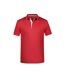 Polo Motif/style Rayures Contrastées Homme Rouge Blanc James And Nicholson-1