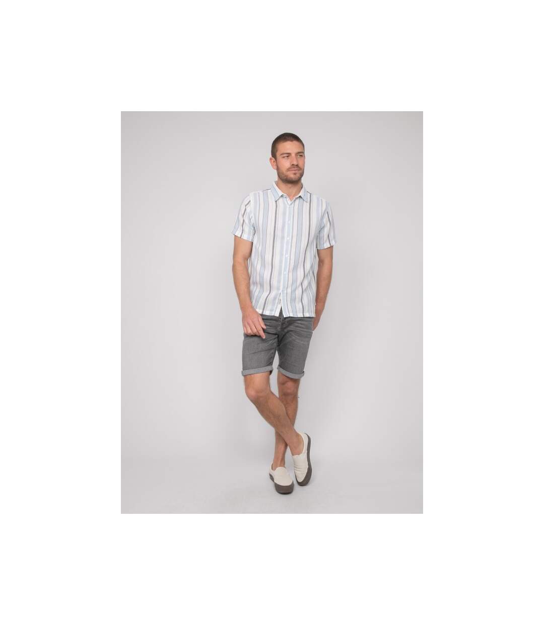 Chemise manches courtes rayures DOUPARICO-4