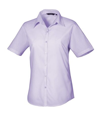 Premier Short Sleeve Poplin Blouse/Plain Work Shirt (Lilac) - UTRW1092