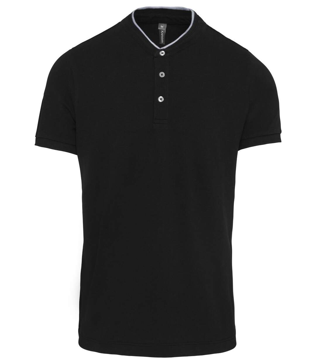 Polo homme col mao - manches courtes - K223 - noir-1