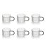 Lot de 6 Mugs en Verre Lexi 25cl Gris-1