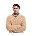 Mens Wool Blend Half Zip Fleece Top Khaki Gant-4