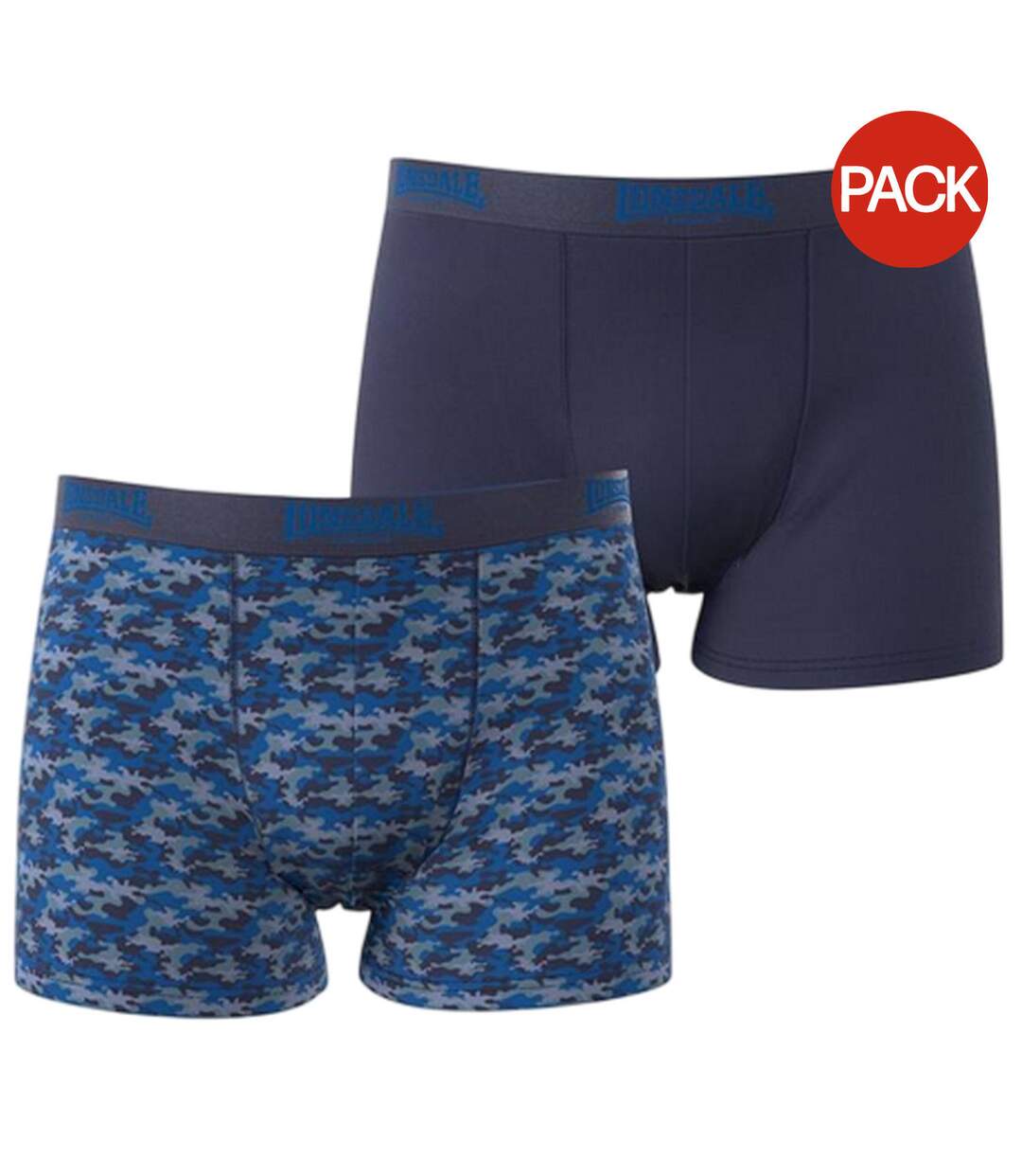 Lot De 2  Boxers Motif/style Camouflage Homme Bleu Marine Lonsdale-2