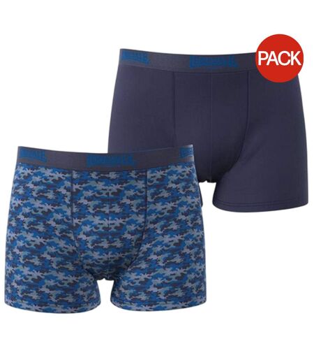 Lot De 2  Boxers Motif/style Camouflage Homme Bleu Marine Lonsdale