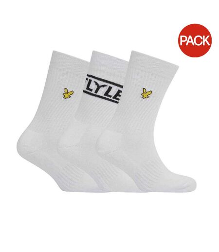 Lot De 3  Paires De Chaussettes Motif/style Marque Homme Blanc Lyle & Scott