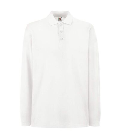 Fruit Of The Loom Mens Premium Long Sleeve Polo Shirt (White) - UTBC1383