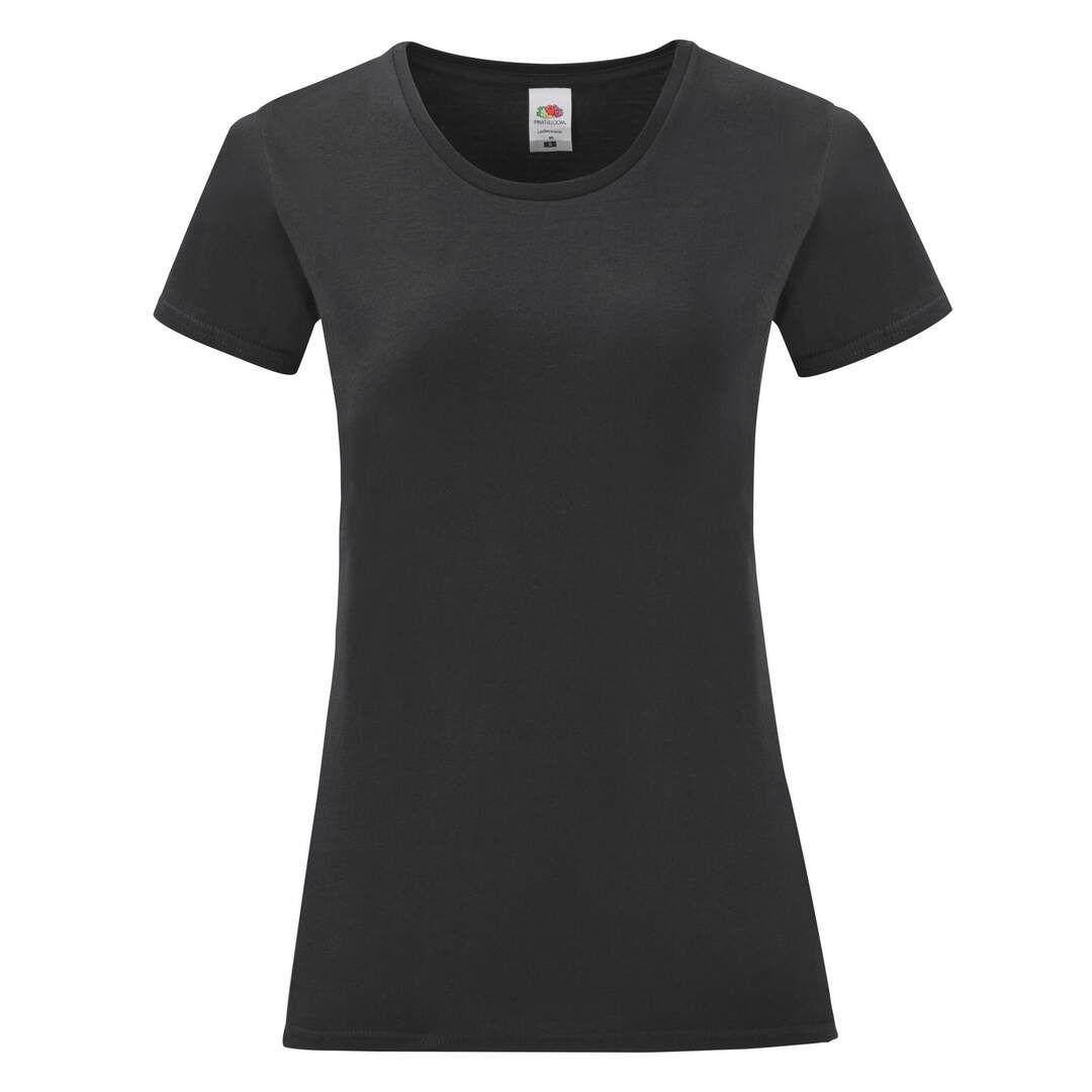 T-shirt iconic femme noir Fruit of the Loom-1