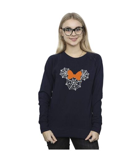 Disney Sweatshirt Womens/Ladies Minnie Mouse Spider Web Head (Bleu marine) - UTBI28870