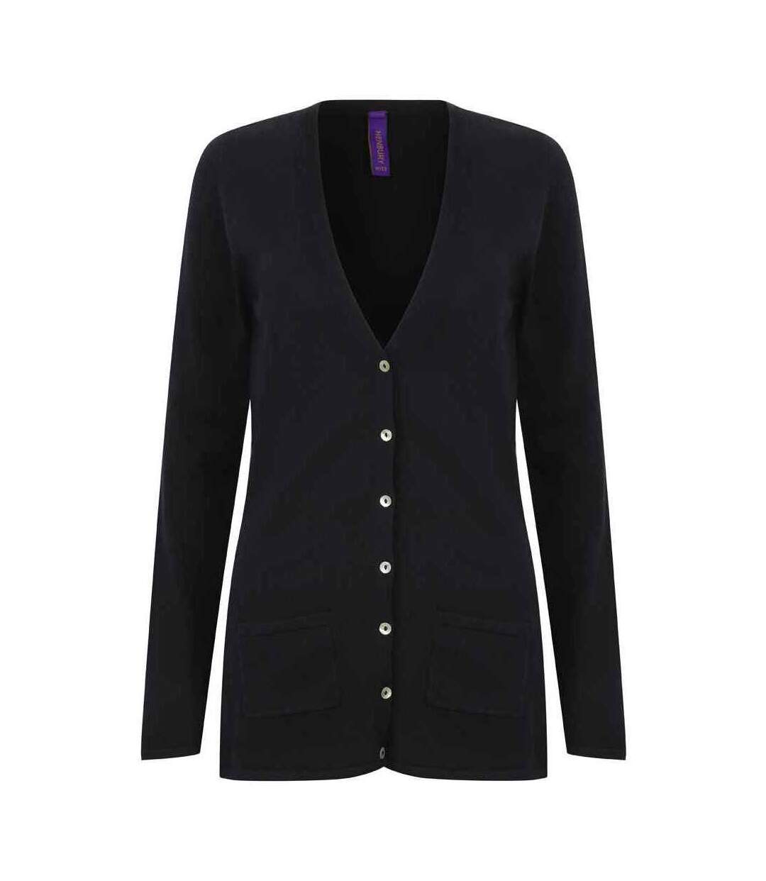 Womens/ladies cotton acrylic v neck cardigan navy Henbury