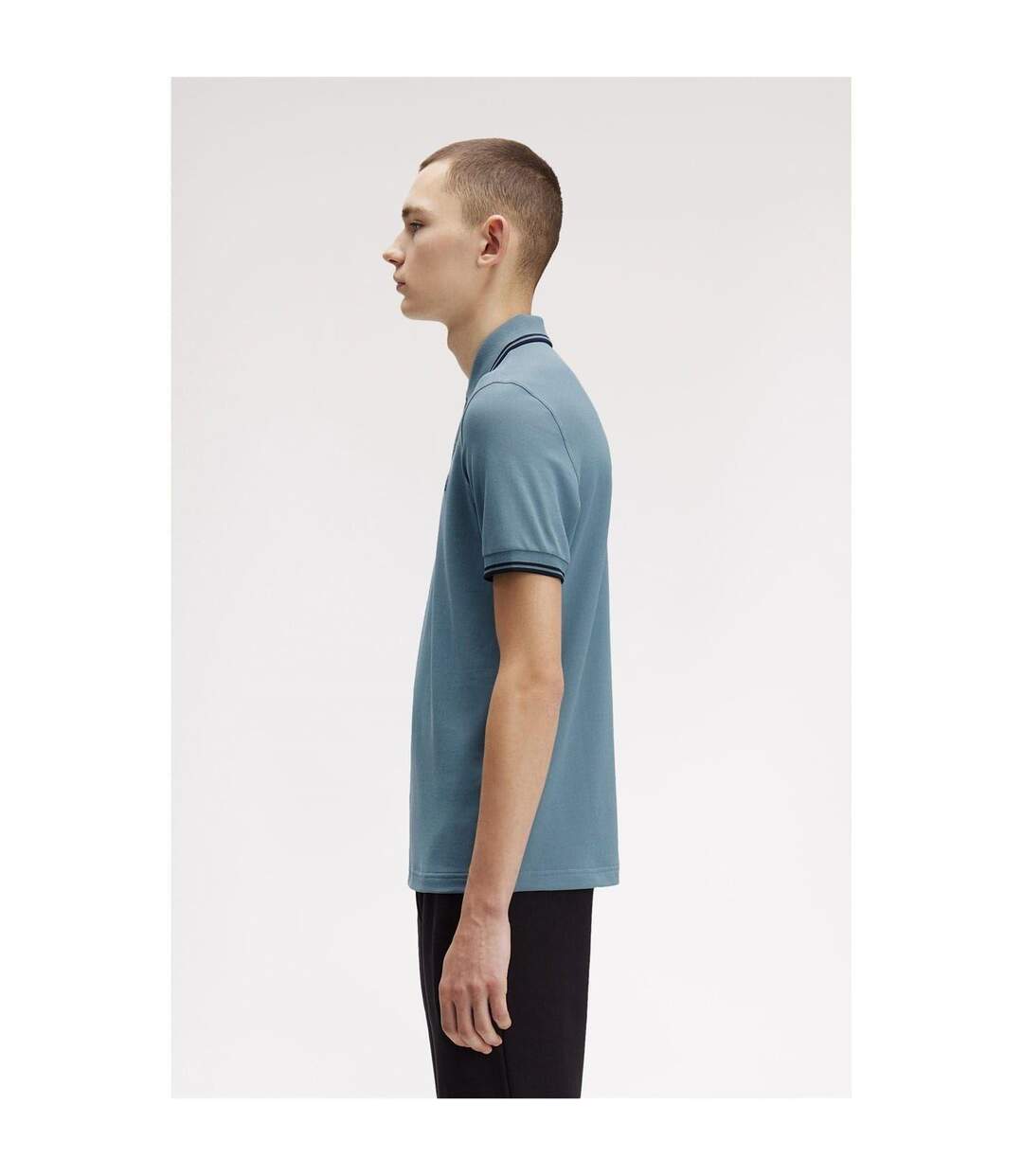 Mens Twin Tip Polo Shirt Blueberry Fred Perry-4