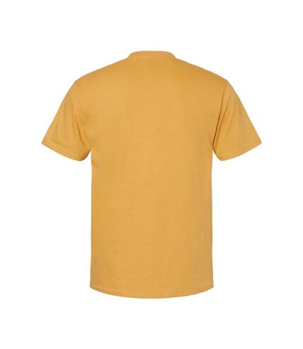 Unisex adult softstyle midweight t-shirt mustard Gildan