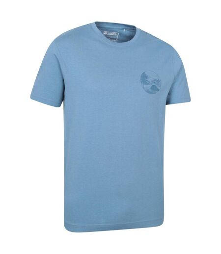 Mens camping sketch t-shirt blue Mountain Warehouse