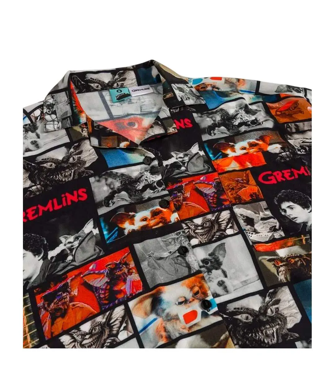 Unisex Adult Movie Reel Button Front Shirt Multicoloured Gremlins-3