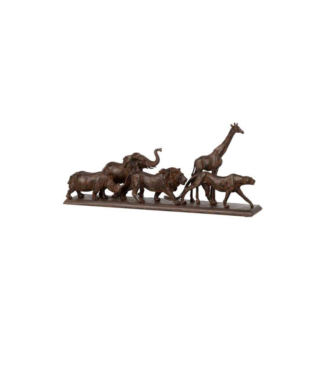 Statue Déco 5 Animaux 51cm Marron-1