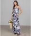 Robe longue bustier fleurie bleue - Chic et élégante pour vos sorties d'été-5