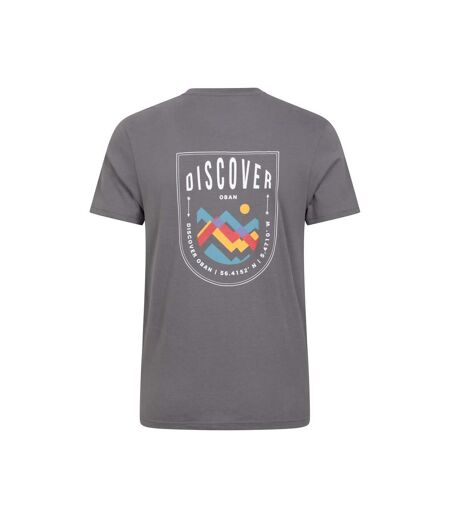 Mens discover oban cotton t-shirt gray Mountain Warehouse