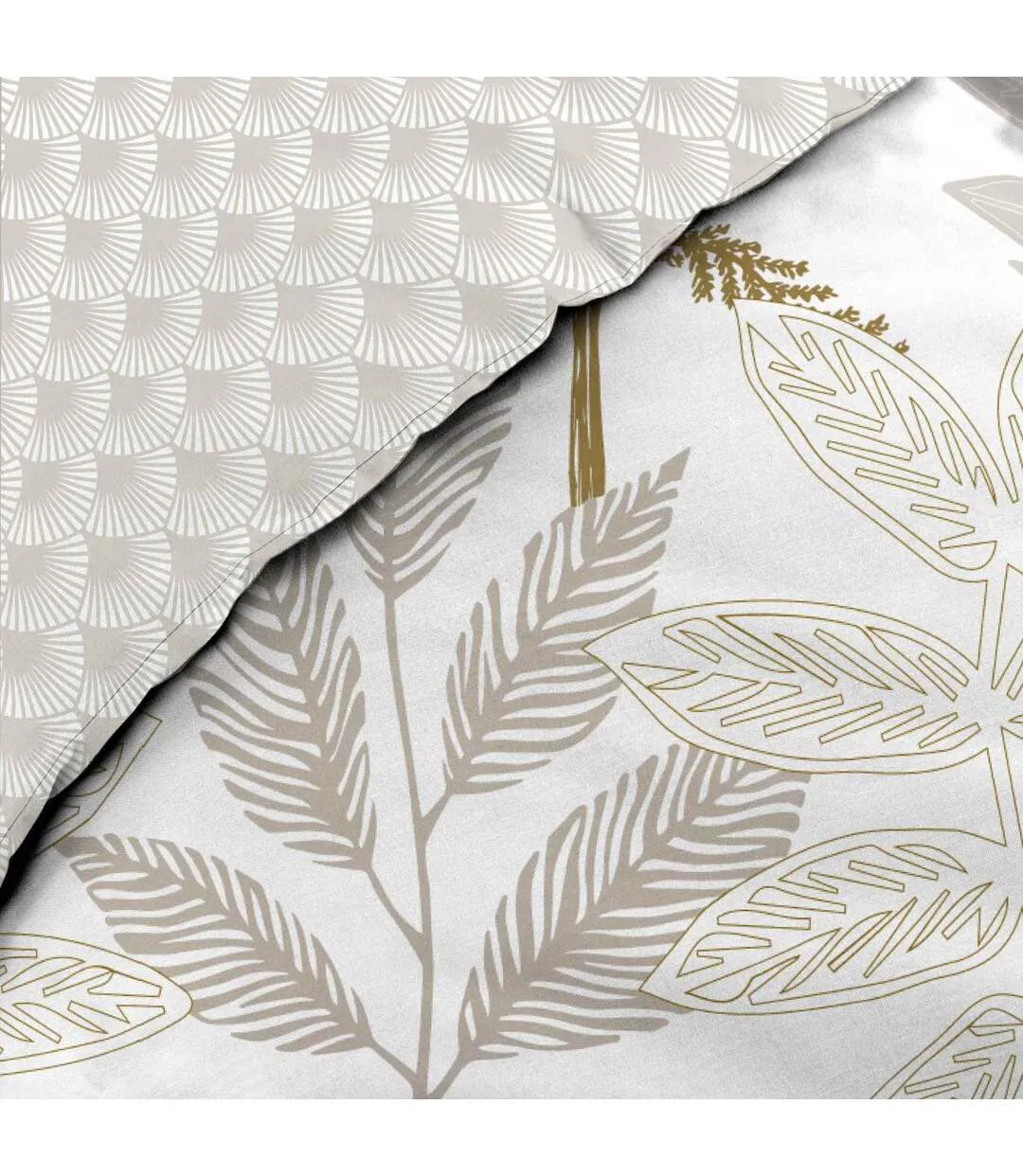 Parure de Lit Réversible 3 Pièces Raoni 240x220cm Naturel-4