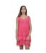 Robe femme sans manche de couleur fushia col rond