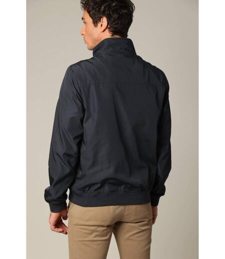 Blouson court en toile enduite noire avec col montant CASTLE