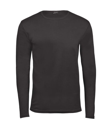 Tee Jays Mens Interlock Long Sleeve T-Shirt (Dark Grey) - UTBC3312