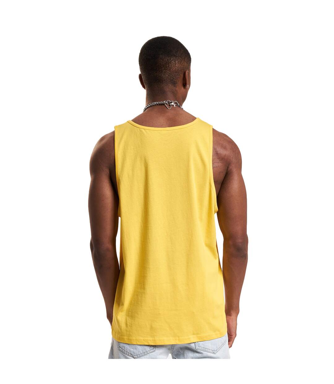 Mens Basic Tank Top Taxi Yellow Build Your Brand-3