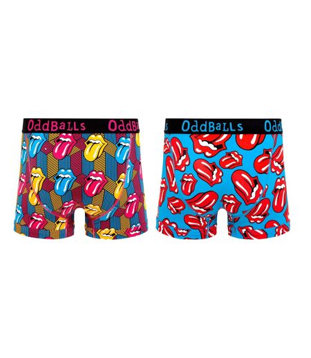 OddBalls Mens The Rolling Stones Boxer Shorts (Pack Of 2) (Multicolored) - UTOB123