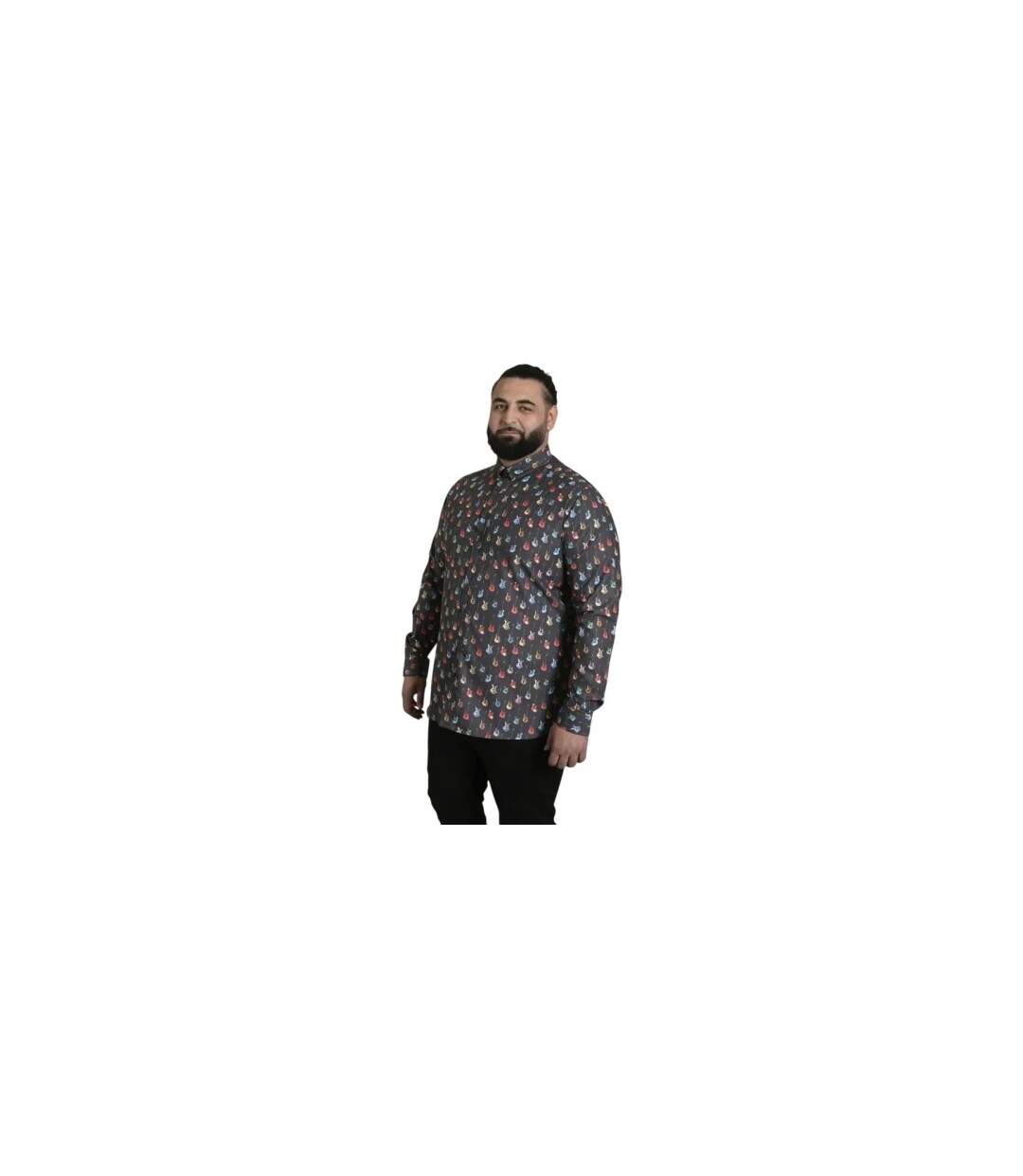 Chemise Motif/style Guitare D555 Wakefield Homme Gris Duke-1