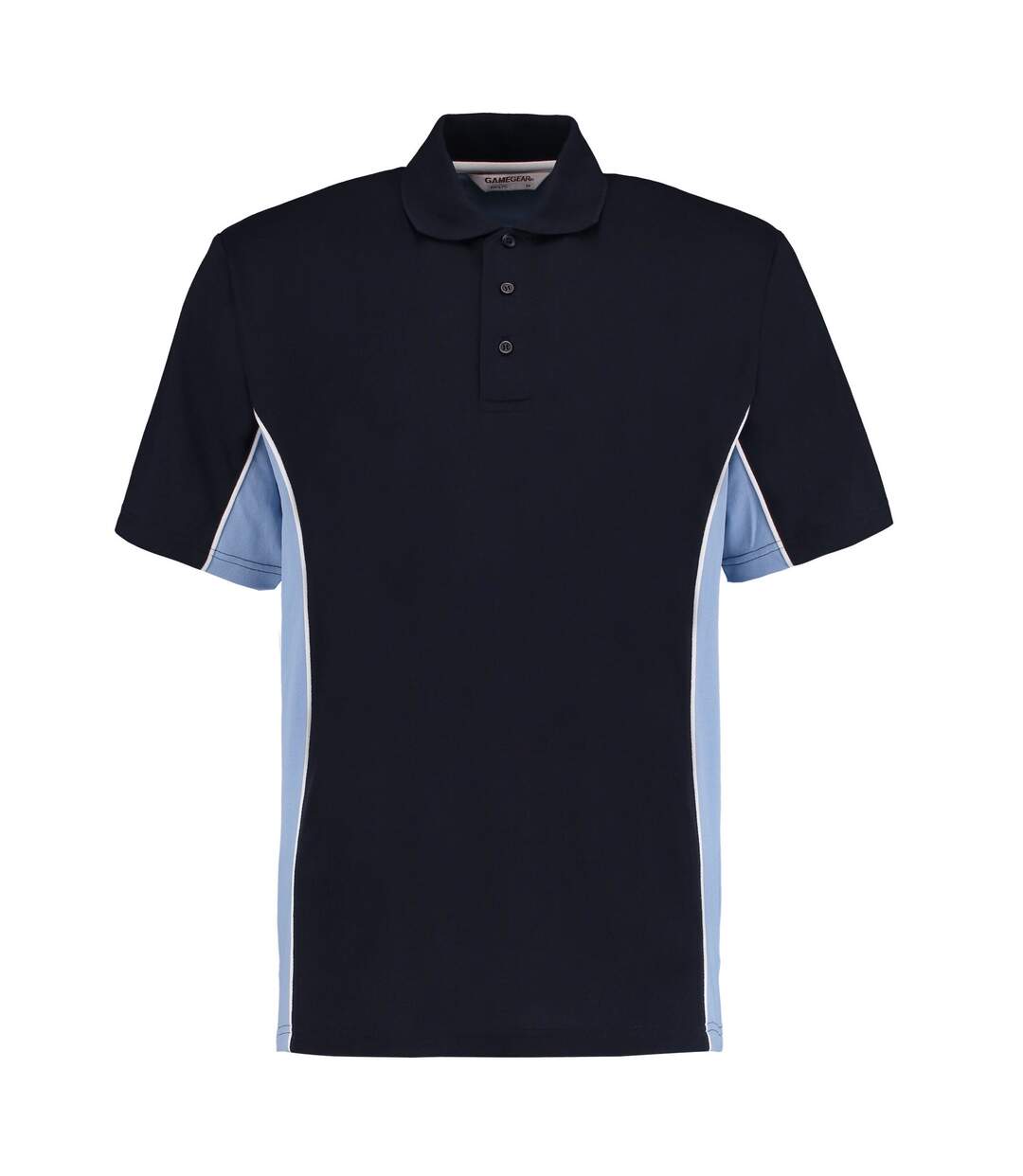 Mens Track Polycotton Pique Polo Shirt Navy Light Blue GAMEGEAR-1
