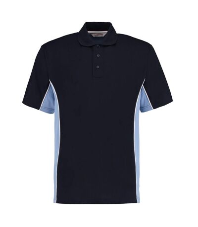 Mens Track Polycotton Pique Polo Shirt Navy Light Blue GAMEGEAR