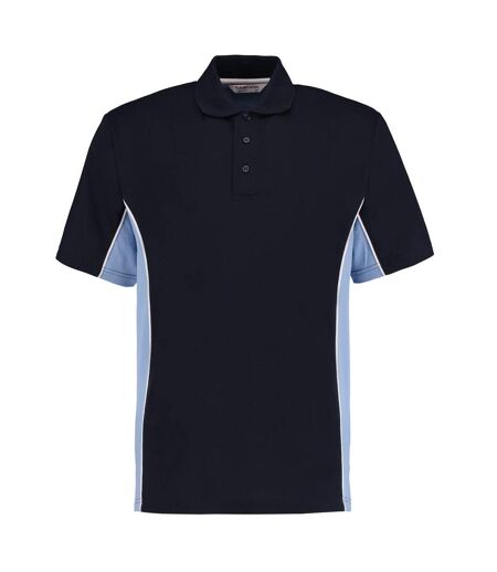 Mens Track Polycotton Pique Polo Shirt Navy Light Blue GAMEGEAR